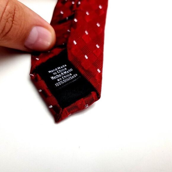 Perry Ellis Portfolio Silk Tie Woven Skinny Geometric‎ - Picture 4 of 6